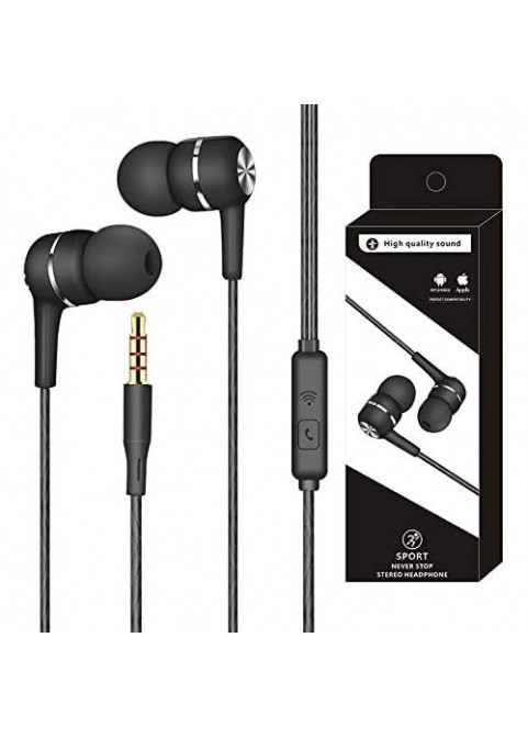 Wired Headphones and Microphone 3.5mm, Black