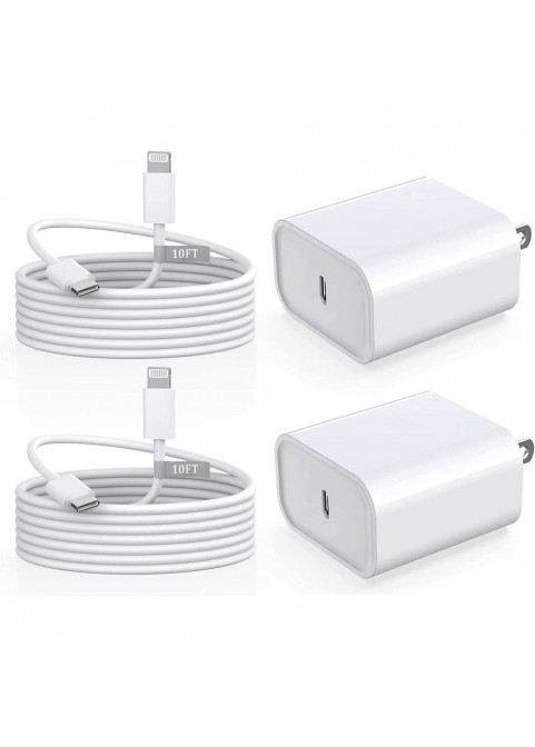 2 Pack PD 20W USB C Wall Charger Block