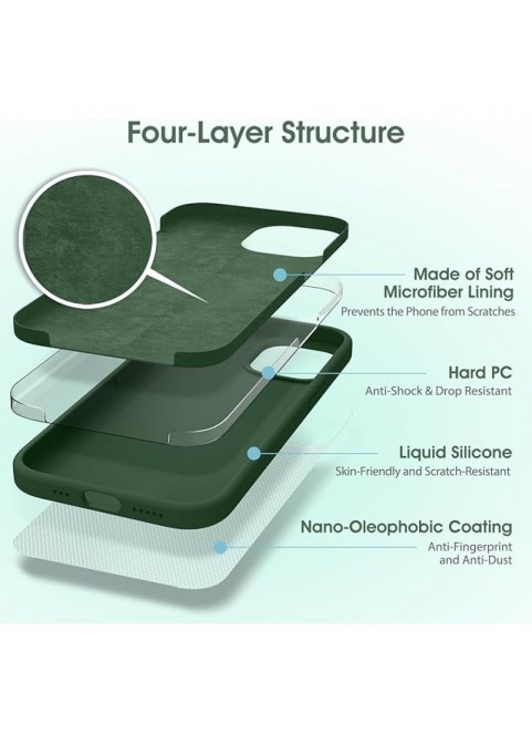 Liquid Silicone Phone Case - Dark Green