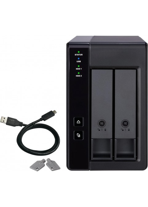 NAS-2 Bay USB Type-C Direct Attached Storage (DAS) with hardware RAID (Diskless)