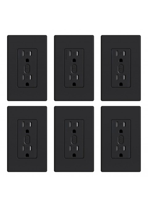 Smart Wall socket, 2.4GHz Wi-Fi smart socket compatible,8 Pack（black）