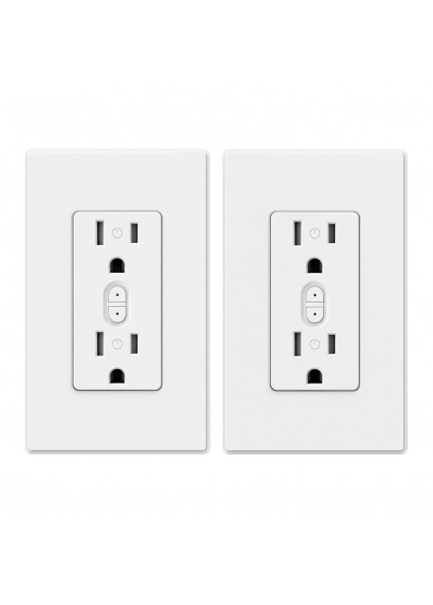 Smart Wall socket, 2.4GHz Wi-Fi smart socket compatible,2 Pack（white ）